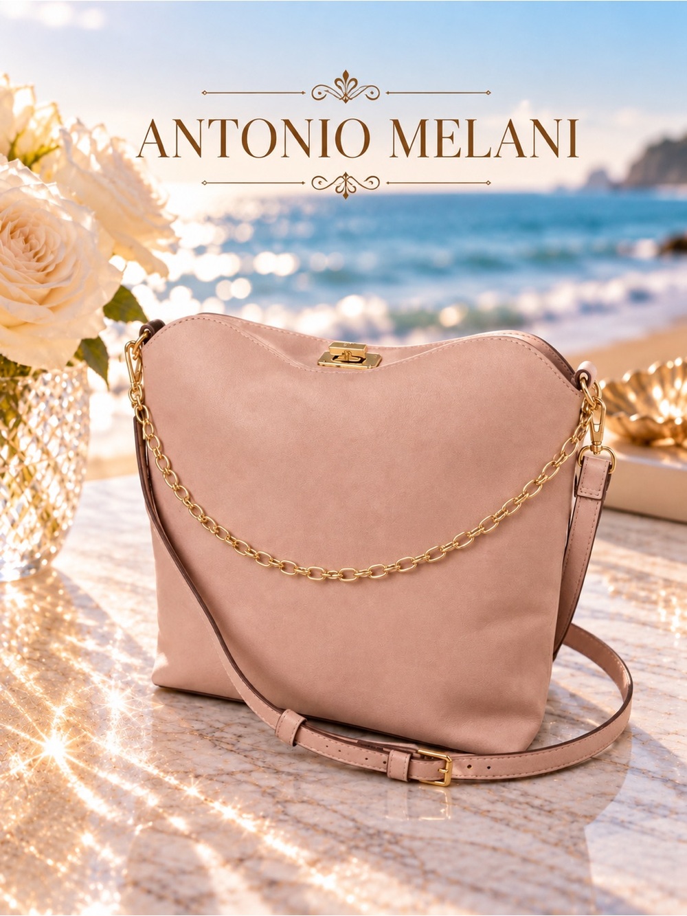 Antonio Melani Blush Pink Leather Shoulder / Crossbody